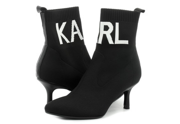 Karl Lagerfeld Bokacsizma Pandora Knit Collar Ankle Boot