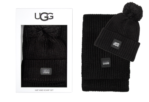 UGG Cap/scarf Knit Beanie W Pom And Scarf